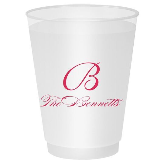 Pick Your Initial Monogram with Text Shatterproof Cups
